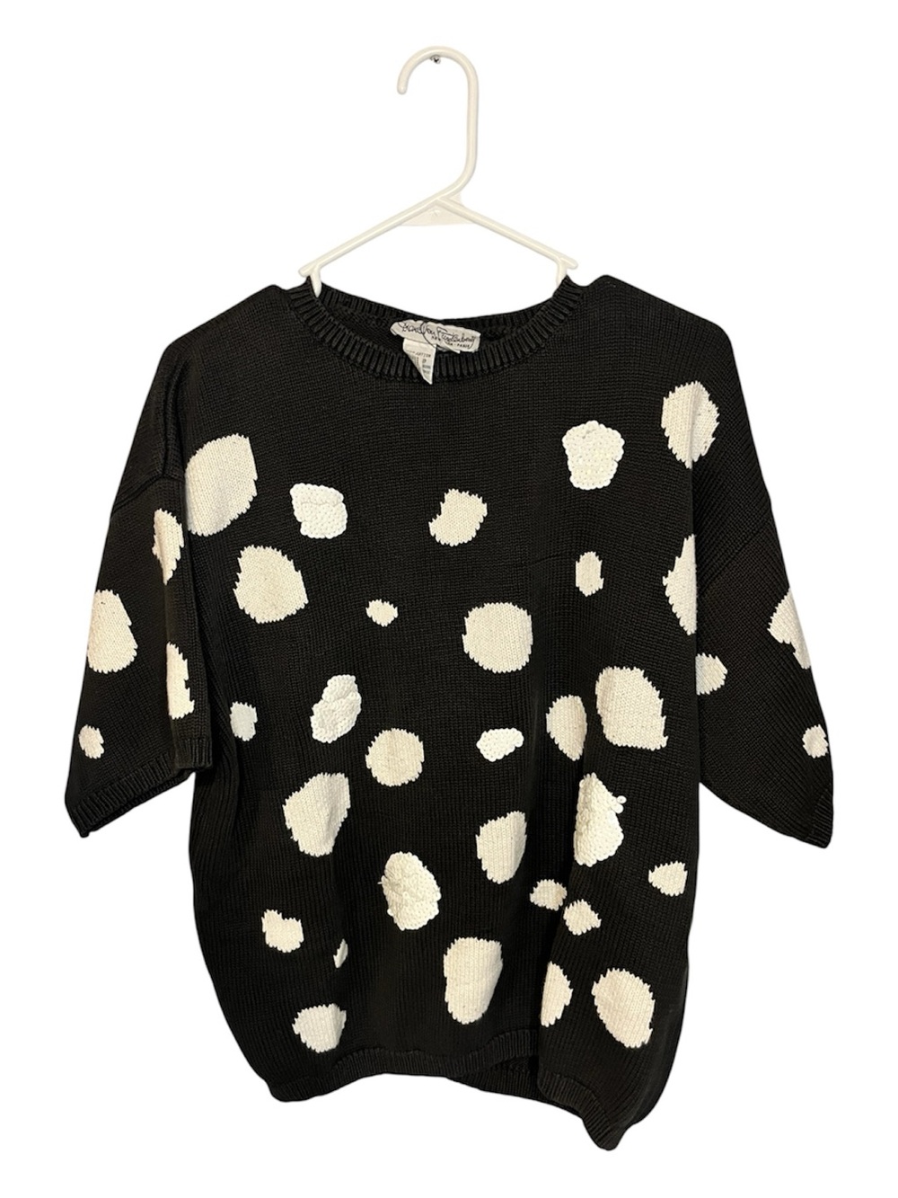 Vintage Diane von Furstenberg short sleeve polka dot sweater